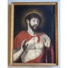GRANDE ANTICO DIPINTO OLIO TELA GESU' CRISTO Ecce Homo RELIGIOSO ARTE SACRA '600