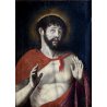 GRANDE ANTICO DIPINTO OLIO TELA GESU' CRISTO Ecce Homo RELIGIOSO ARTE SACRA '600