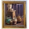 GRANDE QUADRO DIPINTO OLIO Giorgio Grazia NATURA MORTA COMPOSIZIONE con VASI '30