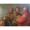 ANTICO DIPINTO OLIO TELA Gesù consegna le chiavi a San Pietro RELIGIOSO '700