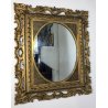 ANTICA GRANDE SPECCHIERA SPECCHIO OVALE 1800 LEGNO ORO SCOLPITO EPOCA 1800 OLD