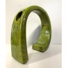 VASO SCULTURA CERAMICA Bertoncello  864 SMALTO POLICROMO VERDE 24,5 cm/h '70