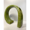 VASO SCULTURA CERAMICA Bertoncello  864 SMALTO POLICROMO VERDE 24,5 cm/h '70