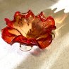 SVUOTATASCHE BOWL VASO VETRO Murano DESIGN FIORE ROSSO ARANCIO ø 22 cm '70