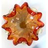 SVUOTATASCHE BOWL VASO VETRO Murano DESIGN FIORE ROSSO ARANCIO ø 22 cm '70