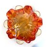 SVUOTATASCHE BOWL VASO VETRO Murano DESIGN FIORE ROSSO ARANCIO ø 22 cm '70