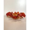 SVUOTATASCHE BOWL VASO VETRO Murano DESIGN FIORE ROSSO ARANCIO ø 22 cm '70