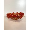 SVUOTATASCHE BOWL VASO VETRO Murano DESIGN FIORE ROSSO ARANCIO ø 22 cm '70
