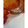 SVUOTATASCHE BOWL VASO VETRO Murano DESIGN FIORE ROSSO ARANCIO ø 22 cm '70