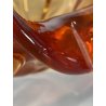 SVUOTATASCHE BOWL VASO VETRO Murano DESIGN FIORE ROSSO ARANCIO ø 22 cm '70
