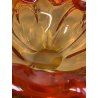 SVUOTATASCHE BOWL VASO VETRO Murano DESIGN FIORE ROSSO ARANCIO ø 22 cm '70