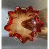 SVUOTATASCHE BOWL VASO VETRO Murano DESIGN FIORE ROSSO ARANCIO ø 22 cm '70