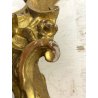 ANTICA PICCOLA MENSOLA da PARETE LEGNO DORATO SCOLPITO GESSATO FOGLIA ORO XVIII