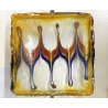 LAMPADA PLAFONIERA APPLIQUE ATTR. Zuccheri  Nason VETRO MURANO ARANCIONE BLU '70
