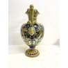 GRANDE VASO BIANSATO MAIOLICA LUSTRO B. Robbia DECORO DAMA CAVALIERE 46 cm/h '40