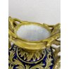 GRANDE VASO BIANSATO MAIOLICA LUSTRO B. Robbia DECORO DAMA CAVALIERE 46 cm/h '40