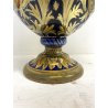 GRANDE VASO BIANSATO MAIOLICA LUSTRO B. Robbia DECORO DAMA CAVALIERE 46 cm/h '40