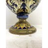 GRANDE VASO BIANSATO MAIOLICA LUSTRO B. Robbia DECORO DAMA CAVALIERE 46 cm/h '40