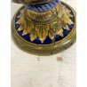 GRANDE VASO BIANSATO MAIOLICA LUSTRO B. Robbia DECORO DAMA CAVALIERE 46 cm/h '40