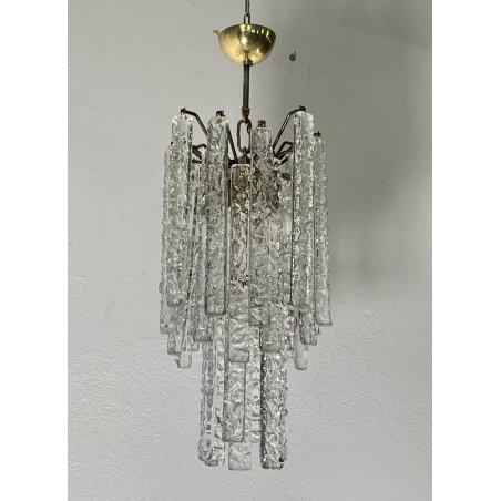 LAMPADARIO DESIGN ANNI 70 ATTR. TONI ZUCCHERI VENINI VETRO MURANO HANGING LAMP