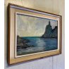 GRANDE QUADRO OLIO G. Lier? PAESAGGIO MARINA GOLFO PROMONTORIO ARCHITETTURA '900