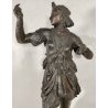 ANTICA SCULTURA DANZATRICE ORIENTALE Hindoue 1800 ANTIMONIO BRONZO Capitello