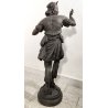ANTICA SCULTURA DANZATRICE ORIENTALE Hindoue 1800 ANTIMONIO BRONZO Capitello