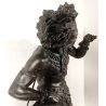 ANTICA SCULTURA GUERRIERO AFRICANO Hindou EPOCA 1800 ANTIMONIO BRONZO Capitello