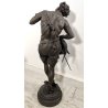 ANTICA SCULTURA GUERRIERO AFRICANO Hindou EPOCA 1800 ANTIMONIO BRONZO Capitello