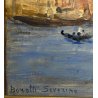 DIPINTO OLIO Borotti Severino VEDUTA GONDOLE VENEZIA Riva degli Schiavoni