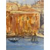 DIPINTO OLIO Borotti Severino VEDUTA GONDOLE VENEZIA Riva degli Schiavoni