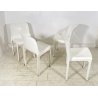 SET 4 SEDIE DESIGN ARTEMIDE MOD "SELENE" VICO MAGISTRETTI ANNI 60 BIANCO VINTAGE