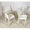 SET 4 SEDIE DESIGN ARTEMIDE MOD "SELENE" VICO MAGISTRETTI ANNI 60 BIANCO VINTAGE