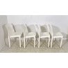 SET 4 SEDIE DESIGN ARTEMIDE MOD "SELENE" VICO MAGISTRETTI ANNI 60 BIANCO VINTAGE