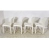 SET 4 SEDIE DESIGN ARTEMIDE MOD "SELENE" VICO MAGISTRETTI ANNI 60 BIANCO VINTAGE