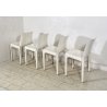 SET 4 SEDIE DESIGN ARTEMIDE MOD "SELENE" VICO MAGISTRETTI ANNI 60 BIANCO VINTAGE