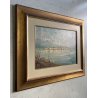 QUADRO DIPINTO OLIO TELA Muj 67 PAESAGGIO LAGO MAGGIORE Isola Pescatori PANORAMA