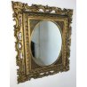ANTICA GRANDE SPECCHIERA SPECCHIO OVALE 1800 LEGNO ORO SCOLPITO EPOCA 1800 OLD