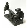 SCULTURA BAMBINI SUL DONDOLO METALLO BRONZATO STATUA EPOCA SEE SAW SCULPTURE