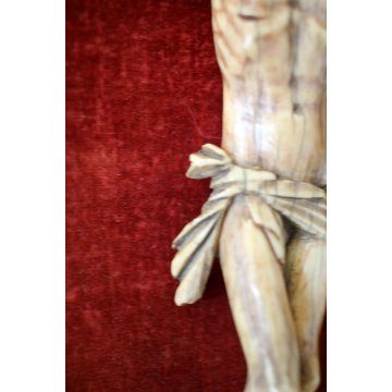 ANTICO QUADRO SCULTURA RELIGIOSO GESU' CRISTO CROCIFISSO CORNICE ORO VELLUTO