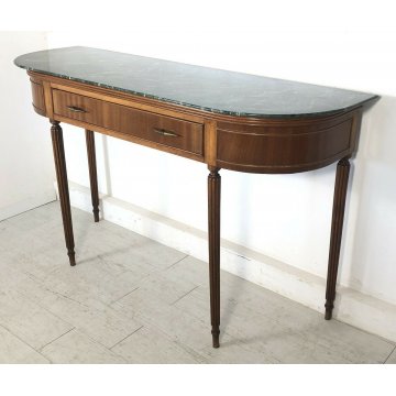 CONSOLLE DESIGN ANNI 50/60 MARMO LEGNO VINTAGE MADE IN ITALY TAVOLO OTTONE 