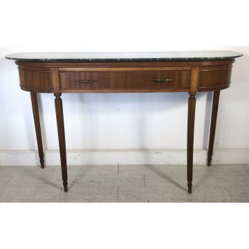 CONSOLLE DESIGN ANNI 50/60 MARMO LEGNO VINTAGE MADE IN ITALY TAVOLO OTTONE 