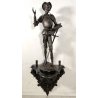 ANTICA SCULTURA Don Quichotte EPOCA 1800 Machault ANTIMONIO BRONZO Capitello