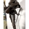 ANTICA SCULTURA Don Quichotte EPOCA 1800 Machault ANTIMONIO BRONZO Capitello