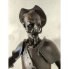 ANTICA SCULTURA Don Quichotte EPOCA 1800 Machault ANTIMONIO BRONZO Capitello