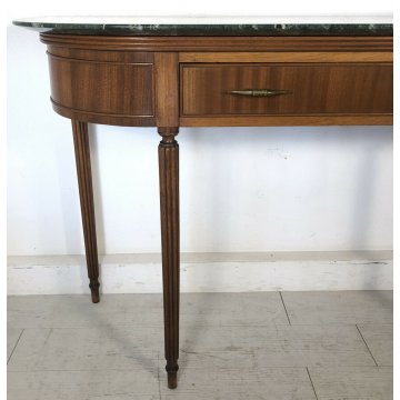 CONSOLLE DESIGN ANNI 50/60 MARMO LEGNO VINTAGE MADE IN ITALY TAVOLO OTTONE 