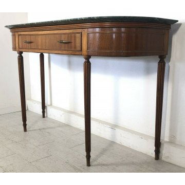 CONSOLLE DESIGN ANNI 50/60 MARMO LEGNO VINTAGE MADE IN ITALY TAVOLO OTTONE 