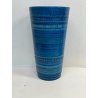 VASO PORTA OMBRELLI CERAMICA BLU TURCHESE BITOSSI ALDO LONDI ANNI 70 DECORI