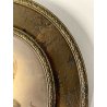 antica MINIATURA OVALE RITRATTO NOBILE DONNA dipinta CORNICE OTTONE '900