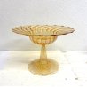ANTICO VASO COPPA VETRO Murano Zecchin CENTERPIECE COSTOLATO AMBRA 18cm/h '20